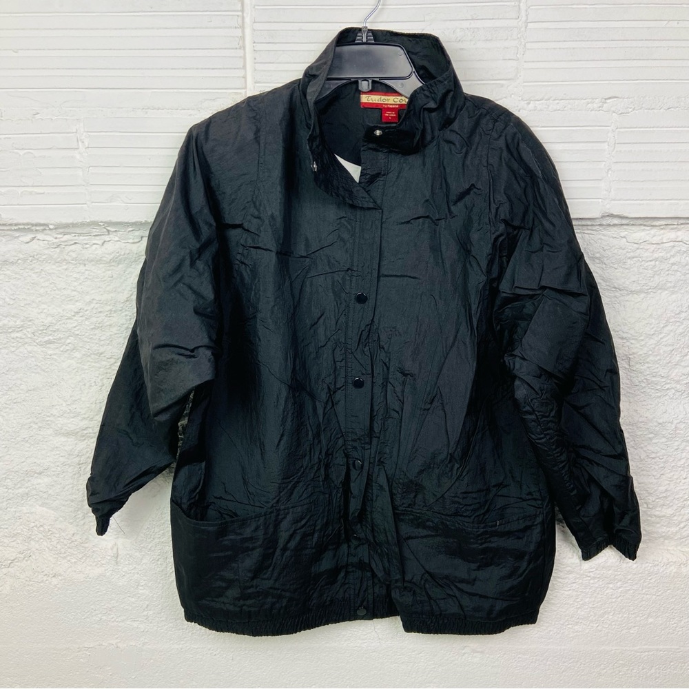 Tudor court vintage Black Lightweight outdoor windbreaker Jacket size large